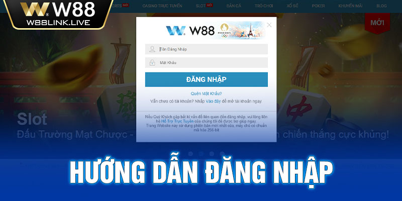 hướng dẫn đăng nhập tài khoản w88